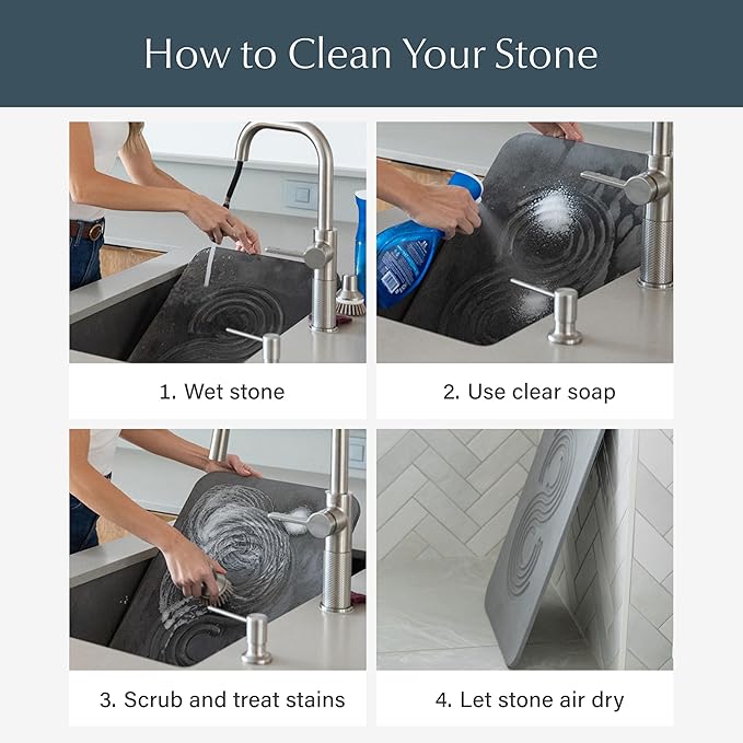 Dorai Home Stone Bath Mat for Bathroom – Large, Quick-Drying, Non-Slip Surface, Customizable Design, 22.3" L x 31.6" W x 0.6" H, Slate