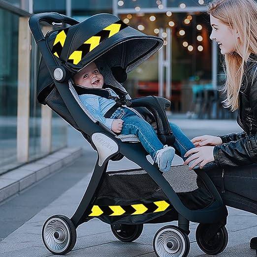 Reflective Tape Yellow Black 4 inch X 10 feet, Outdoor Waterproof Hazard Conspicuity Warning Industrial Marking Tape