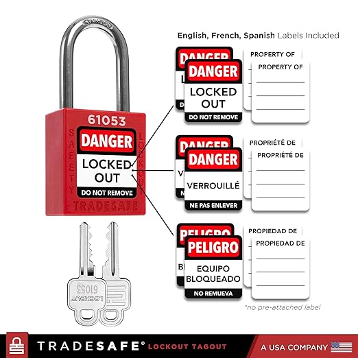 TRADESAFE Lockout Tagout Station with Loto Devices - 14 Pack Safety Lock Set, 6 Hasps, 40 Do Not Operate Tags, Lock Out Tag Out Kit Board, Lockout Safety Supply for OSHA Compliance