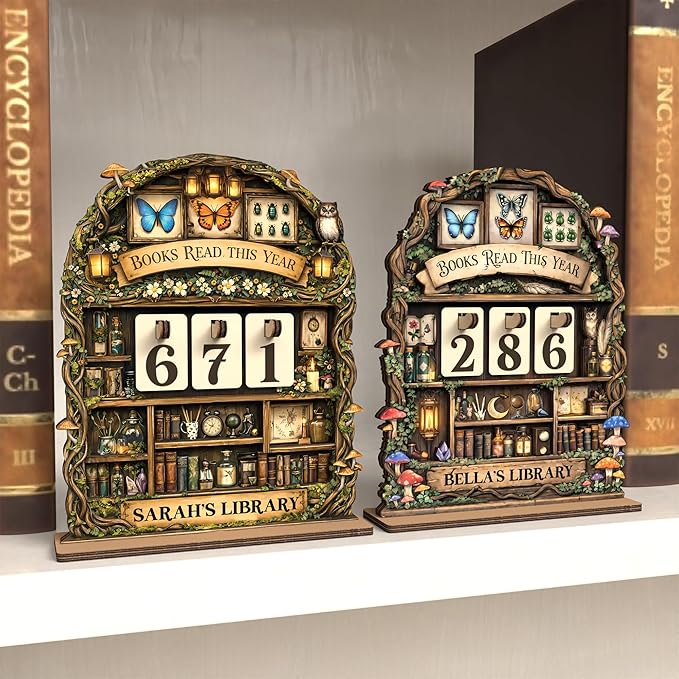 Custom Fantasy Books Read This Year Counter, Reading Book Tracker Sign, Valentines Day Bookish Gift for Women, Book Lovers, Librarians, Writers, Teachers, Bookshelf Accessories, Bookclub Decor