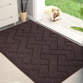 PURRUGS Dirt Trapping Door Mat 34" x 59", Non-Slip Machine Washable Entry Rug, Shoe Scraper, Dog Doormat, Super Absorbent Welcome Mat for Front & Back Door, Muddy Wet Shoes & Paws, Brown