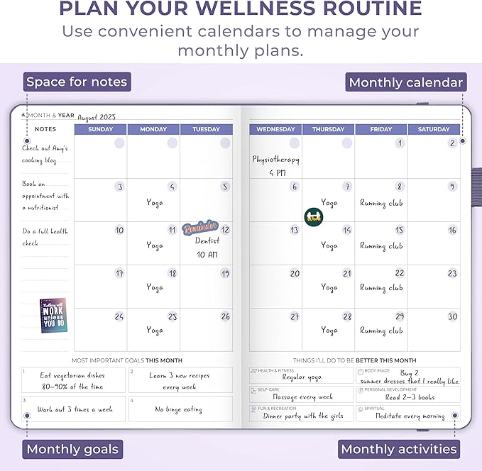 Clever Fox Fitness & Food Journal Pocket – Nutrition & Workout Planner for Women & Men – Diet & Gym Exercise Log Book with Calendars, Diet & Training Trackers – Lasts 3 Months, 4.3x5.5” (Lavender)