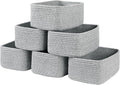 6 Pack Storage Baskets for Shelves, Small Baskets for Shelves, Cute Decorative Storage Bins, Organizer Basket for Gifts Empty, 11.8''Lx7.8''Wx4.7''H-Grey