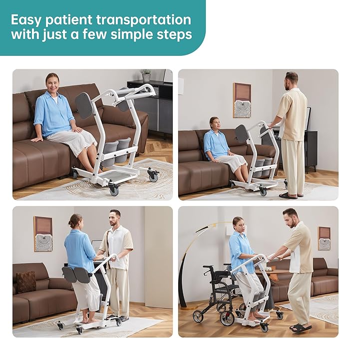 ELENKER Stand Assist Lift - Sit to Stand Lift Patient Transport Unit for Elderly - Patient Lift for Home Care Use- 400 Pound Weight Capacity. Widest Size is 25 inches