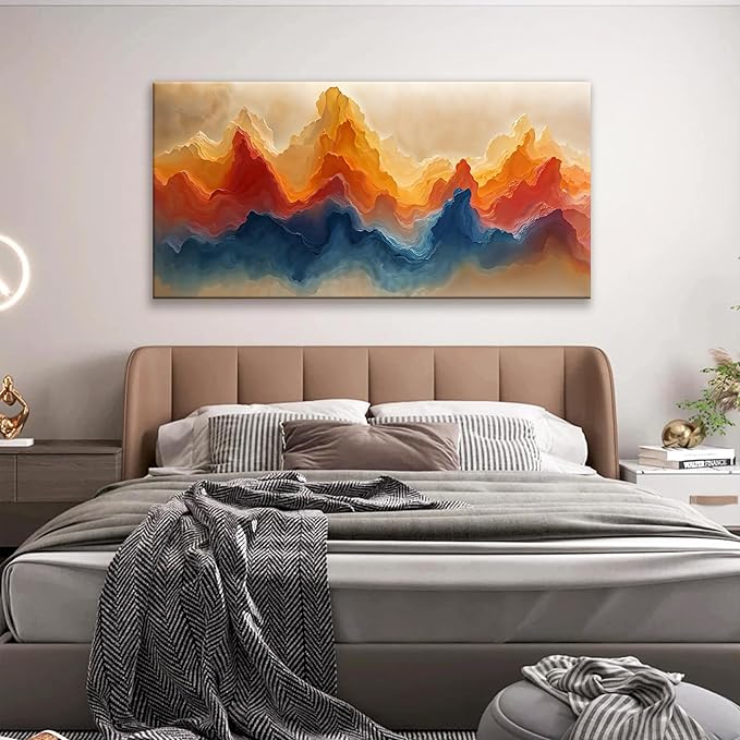 Suconvng Abstract Wall Art For Living Room Maximalist Canvas Wall Art Decor Prints Colorful Modern Abstract Wall Decor Painting Picture For Bedroom Office Home Wall Decoration Ready To Hang 24" × 48"