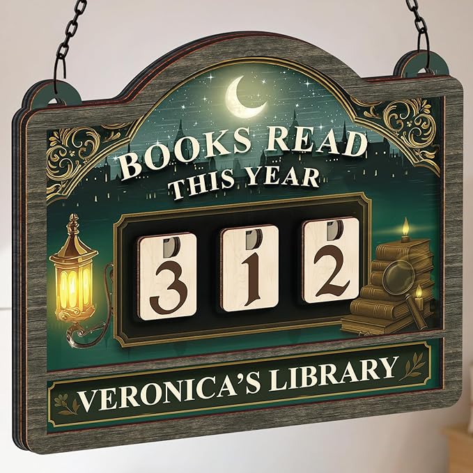 Books Read This Year Wooden Sign, Custom Reading Tracker Book Counter, Magical Home Library Decor, Whimsical Fantasy Bookshelf Accessories, Christmas Bookworm Gift for Women, Book Lovers, Readers