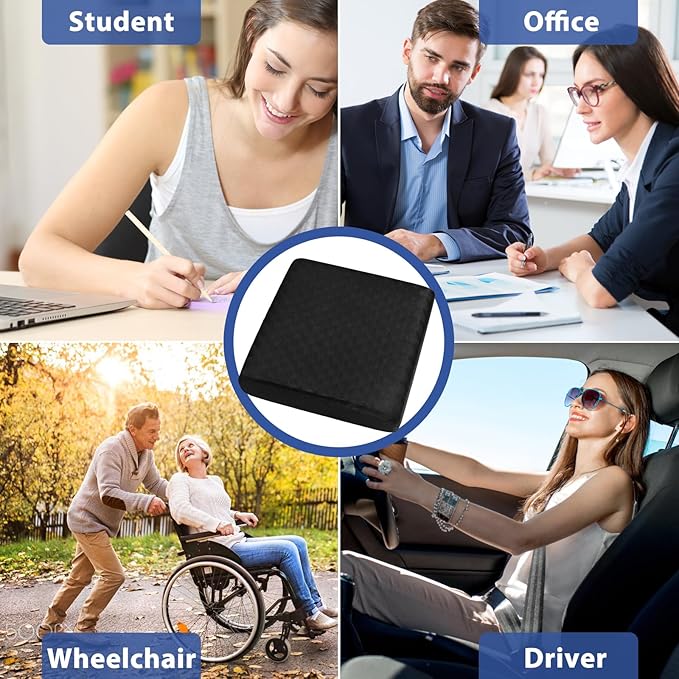 Extra Thick 5" Recliner Cushions for Elderly, 20"x20" Egg Shaped Foam Recliner Chair Cushion, Extra Large Egg Chair Cushion - Comfort & Support for Long Sitting - Black - 20"x20"x5"
