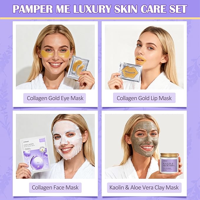 Gifts for Women, Spa Gifts Basket for Women, 21pcs Lavender Bath and Body Gift Basket, Self Care Gifts, Facial Skin Care Set, Birthday Gifts for Mom, Wife, Girlfriend, Sister