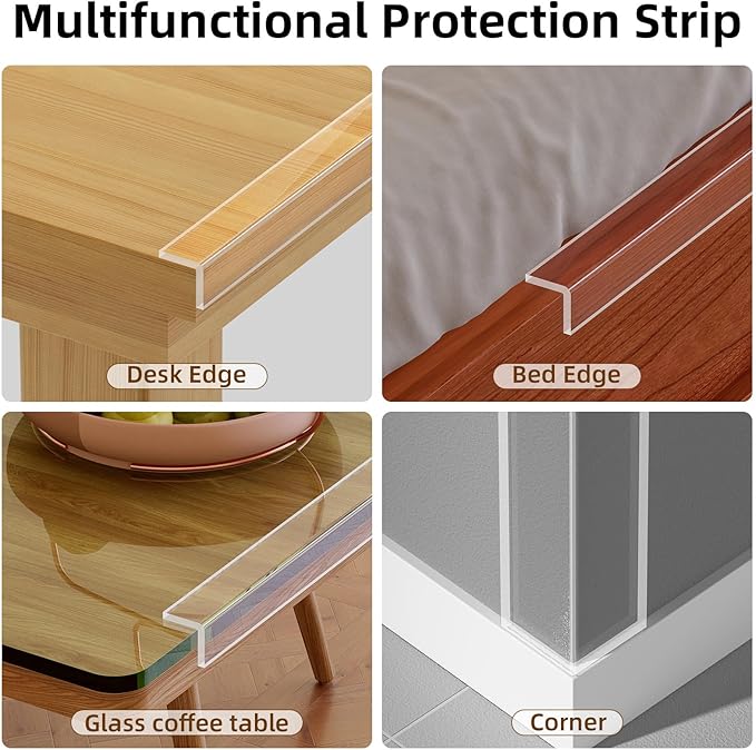 2Pack Clear Edge Protector,Safe Corner Protector, Anti-Sharp Edge Protector, for Furniture, Drawers, Tables, Cabinets 2inX3.3FT