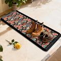BEHERO Boot Tray Shoe Mat Decorative Patterned, Rubber Shoe Matt Tray Indoor/Outdoor Use, 16" x47.5" Shoe Cleaning Mat Non-Slip, Shoe Storage Waterproof Flower Prints for Entryway, Sunlit Blossom
