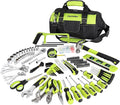 FASTPRO 267-Piece Home Tool Set, Household Repairing Tool Kit with 13-Inch Wide Mouth Open Tool Bag, Mechanics Hand Tool Kit for DIY, Home Maintenance, Green