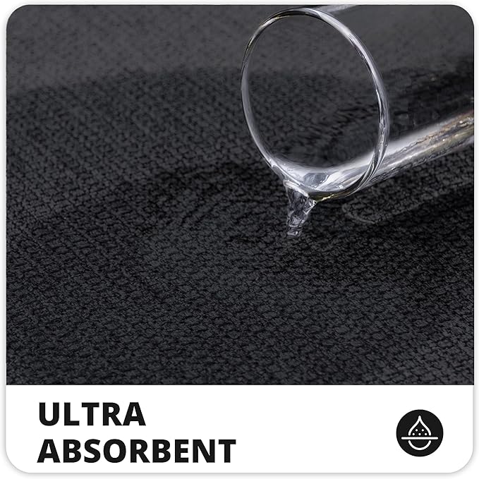 Bath Mat,Ultra Thin Bathroom Runner Rugs,Large Bath Mats for Bathroom,Quick Dry,Non-Slip,Machine Washable,Low Pile,Bath Rug,Shower Outside,Sink,Home Decor Accessories.Black,3'x5'(36x60inch)
