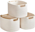 3 Pack Storage Basket for Cabinet and Toy Organization - 13"x9.8"x8.7" Baskets for Storage - Baby Toy Bin - Toy Storage Organizer - Ideal for Empty Gift Baskets to Fill-White
