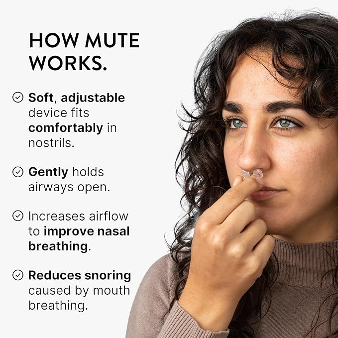 Mute Nasal Dilator Snoring Solution | Medium 3 Pack | Snore Less & Sleep Better | Nasal Strip Alternative | Comfortable Breathing Aids for Better Sleep & Improved Airflow