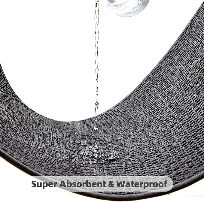 Bathroom Runner Rugs, Long Bath Mat Runner Washable Thin Quick Dry Low Pile Bathroom Runner Rugs Non Slip, Dark Grey 16"x60"