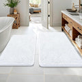 OLANLY Bathroom Rugs Sets 2 Piece, Soft Absorbent Chenille Bath Mats Area Rug Set, Non-Slip, Quick Dry, Machine Washable Bath Mats for Bathroom, Home Decor Accessories (36"x24"+30"x20", White)