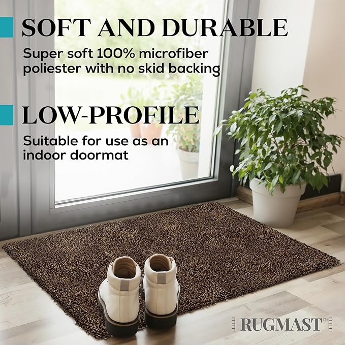Premium Microfiber Indoor Door Mat – 36"x60" Washable Entry Mat, Non-Slip, Waterproof Backing, Super Absorbent, Low Profile Entryway Doormat for Indoor Entrance