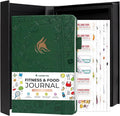 Clever Fox Fitness and Food Journal Premium – Guided Daily Workout, Meal & Weight Loss Tracker for Women & Men – Exercise Diet Planner (Forest Green)