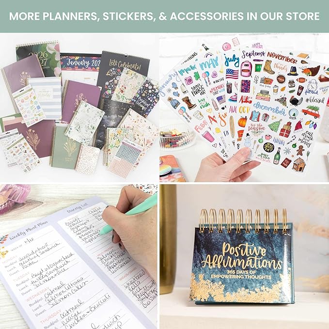 bloom daily planners HARDCOVER 2026 Planner (January to December) - 8.5” x 11” Weekly & Monthly Dated Agenda Organizer Book with Stickers & Tabs - Wildflower Mountainside