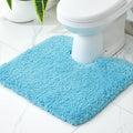 Toilet Rug 22x24 Teal Non Slip Fluffy Toilet Floor Mat U Shaped Washable Bathroom Contour Rug for Toilet Absorbent Thick Toilet Carpet