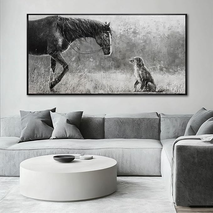 Animal Canvas Wall Art Vintage Print Pictures Farmhouse Wall Decor 29"x58" Bedroom Artwork for Over Bed Office Decorations