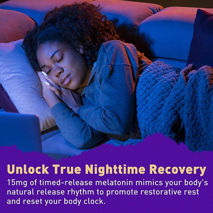 Liposomal Melatonin Sleep Supplement 15mg 30mg Time Release Melatonin Pills, Herbal Calm Sleep Aids for Adults w/ Magnesium Bisglycinate, Ashwagandha, L-Theanine, Valerian, GABA, 5-HTP Softgels 120ct