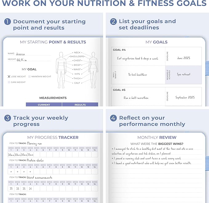 Clever Fox Fitness & Food Journal Pocket – Nutrition & Workout Planner for Women & Men – Diet & Gym Exercise Log Book with Calendars, Diet & Training Trackers – Lasts 3 Months, 4.3x5.5” (Periwinkle)