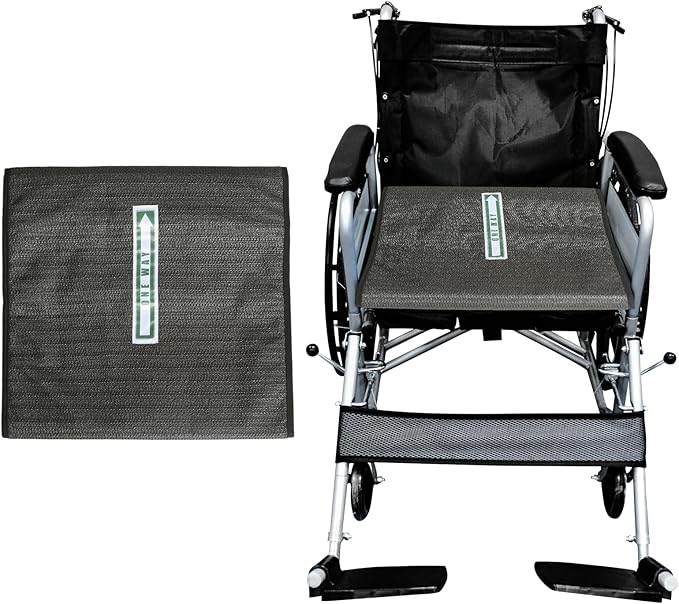 One Way Transfer Support Tubular Seat Cushion, Fall Prevention for Eldery in Chair or Wheelchair, Excellent Non-Slip Seat Cushion in Car Seat and Office Chair (Black, Without Handles(17"x17"))