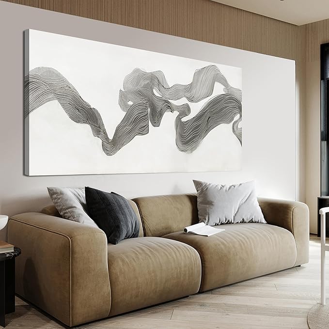 Abstract Wall Art Decor Wall Art Pictures for Living Room Abstract Canvas Art Wall Decor Gray White Wall Art Prints Artwork for Walls Modern Minimalist Wall Art Decorations Home Office Decor 20" X 40"