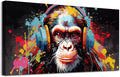 MHARTK66 Large Canvas Painting Wall Art For Living Room Wall Decor For Office Bedroom Abstract Wall Decorations Wall Poster Colorful Gorilla Pictures Home Walls Decor Artworks Ready To Hang 24X48