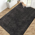 PURRUGS Easy Care Area Rug 6ft x 9ft, Non-Slip Washable Entryway Rug, Stain Resistant Accent Rug for Hallway, Living Room, Bedroom and Mudroom, Charcoal