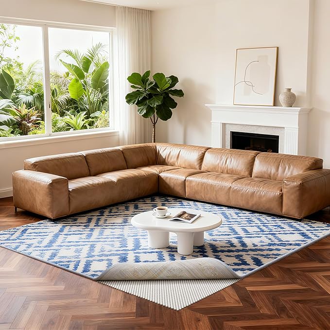 Veken 10x10 Ft Square Rug Pad Gripper for Hardwood Floors, Non Slip Rug Pads for Area Rugs, Thick Rug Grippers for Tile Floors, Under Carpet Anti Skid Mat, Keep Your Rugs Safe and in Place