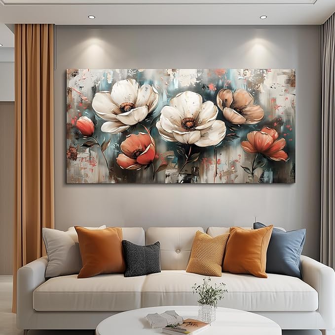 FUHAIHUA Canvas Wall Decor For Bedroom Wall Art For Living Room Office Decorations Boho Wall Paintings Flowers Landscape Pictures Artwork Aesthetic Posters kitchen Home Decor Ready To Hang 20x40 In