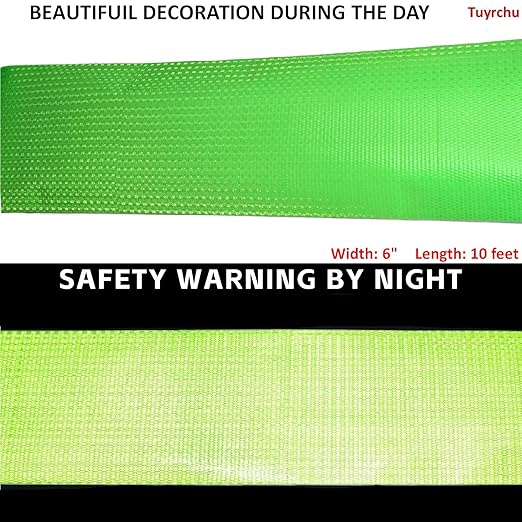 Industrial Reflective Tape Green 6 inch for Truck, Outdoor Waterproof Hazard Conspicuity Warning Marking Tape (10 feet)