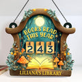 Personalized Book Tracker, Books Read This Year Counter Sign, Whimsical Mushroom Bookshelf Decor, Fantasy Home Library Accessories, Halloween Christmas Bookish Gifts for Women, Book Lovers, Readers