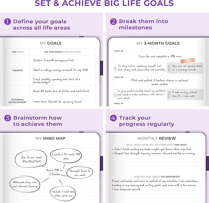 Clever Fox Dated Planner Premium 2026 – Weekly Agenda for Planning & Time Management –Notebook with Habit Tracker & To-do List (Purple)