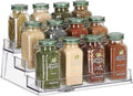 Home Intuition 3-Tier Spice Rack Step Shelf Cabinet Organizer, Clear (2)