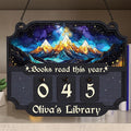Custom Book Tracker Sign, Personalized Books Read This Year Counter with Name, Wooden Reading Tracker Frame, Book Lover Gift for Readers, Librarians, Writers, Home Library Bookshelf Decor