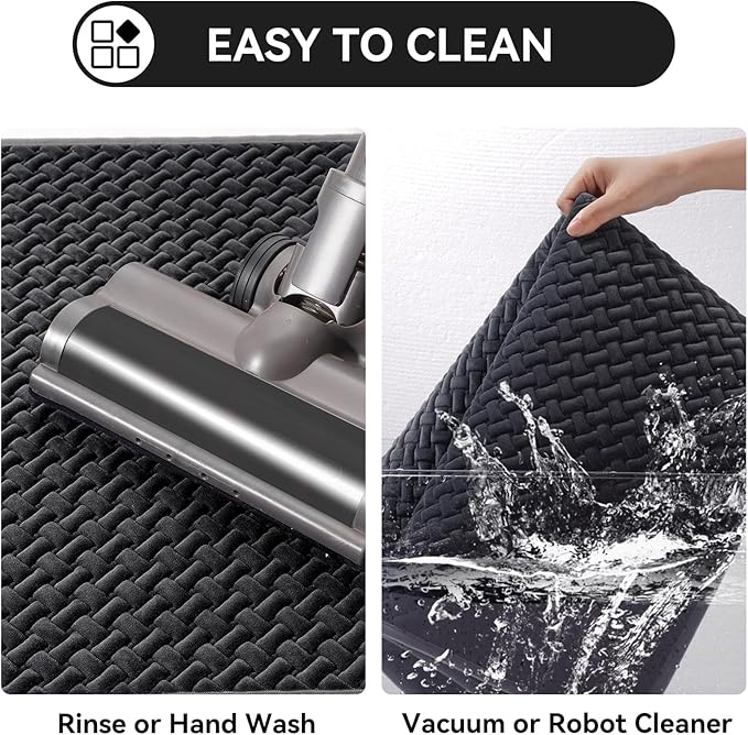 Bathroom Rugs Non Slip, Extra Soft Absorbent Quick Dry Bath Mats, Foam Weave Texture Thin Bath Rugs Washable with Rubber Backing, 24" x 48“
