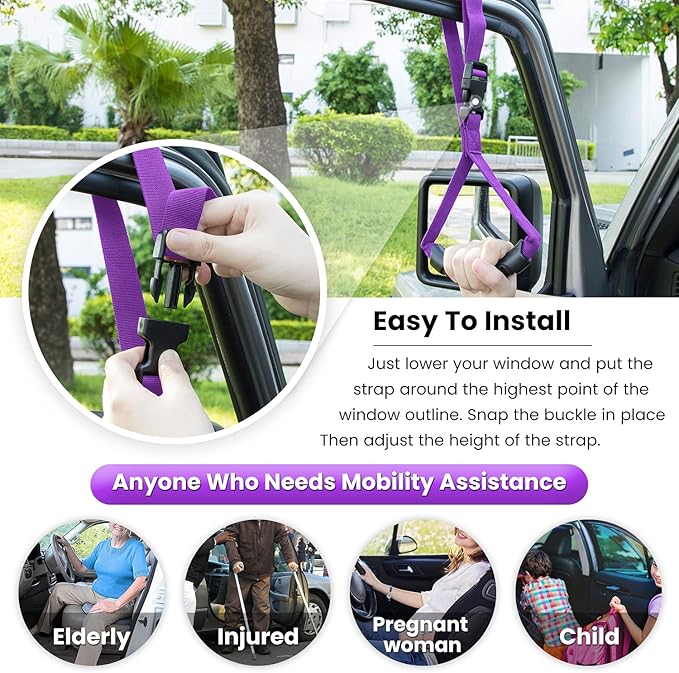 E-cowlboy Auto Cane Nylon Grip Portable Support Mobility Assist Device (Purple 2 Pack)