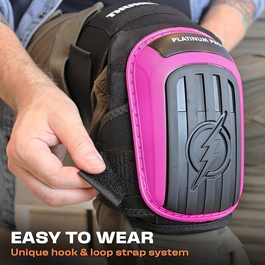 Thunderbolt Knee Pads for Men Construction Knee Pads for Work for Men and Women with Double Gel for Gardening Flooring Roofing Heavy Duty with Extra Thick Foam and Strong Adjustable Non-Slip Straps