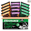 Natural Endurance Protein Chips - Low Carb Chips, High Protein Snack, Vegan Protein with Avocado Oil, 14g Protein Per Bag, Gluten Free, Original, Nacho & Chili - Variety Pack, 1.38 oz Bags (12 Pack)