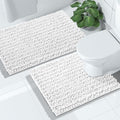 Yimobra Bathroom Rugs Sets 2 Piece - Quick Dry Extra Thick Luxury Chenille Bath Mat, Non Slip Super Absorbent for Tub Shower Sink, Machine Washable Shaggy Floor Mat, 32"x20"+24"x20" Inch, White