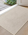 Color&Geometry Extremely White Beige Ultra Thin Indoor Door Mat 24"x36", Machine Washable Front Door Mat Non Slip, Low Profile Entrance Mat Indoor, Absorbent Carpet for Inside, Entry, Entryway (FOLD)