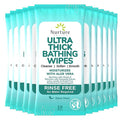 Nurture XL Ultra Thick Body Wipes for Adults w/Aloe | 120 Extra Large Disposable Cloth Wet Cleansing No Rinse Bathing Washcloths, Waterless Shower | Bath Wipe for Women, Men & Elderly