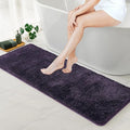 MIULEE Extra Thick Non Slip Bathroom Rug Shaggy Soft Bath Mat Plush Microfiber Absorbent Water for Shower Tub Machine Washable (Dark Purple, 24x70 Inches)
