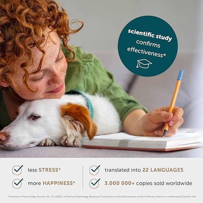 6-Minute Diary – 3-Million-User Gratitude Journal for Women & Men with Prompts – Guided Self Care Book Based on Positive Psychology – Daily Manifestation