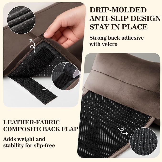 Recliner Headrest Pillow, Adjustable Comfort Neck & Head Support Pillow, Soft Velvet Non-Slip Headrest for Pain Relief & Relaxation, Ideal for Recliner, Couch, Chair, Sofa