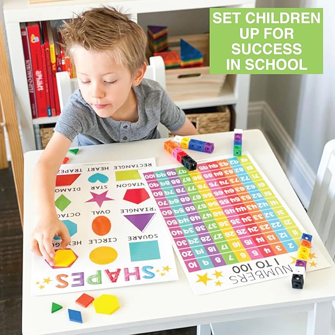 Hadley Designs 16 Educational Posters for Classroom Decor - Colorful Educational Posters for Toddlers 1-3, Toddler Learning Poster for Kids Ages 3-5, Kindergarten & Preschool Classroom Must Haves