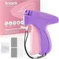 Handheld Micro Tagging Stitch Gun for Clothes - Quick Clothing Fixer - Mini Sewing Kit - Includes 6 Needle, 1000 Black Fasteners & 1000 White Fasteners (Purple)